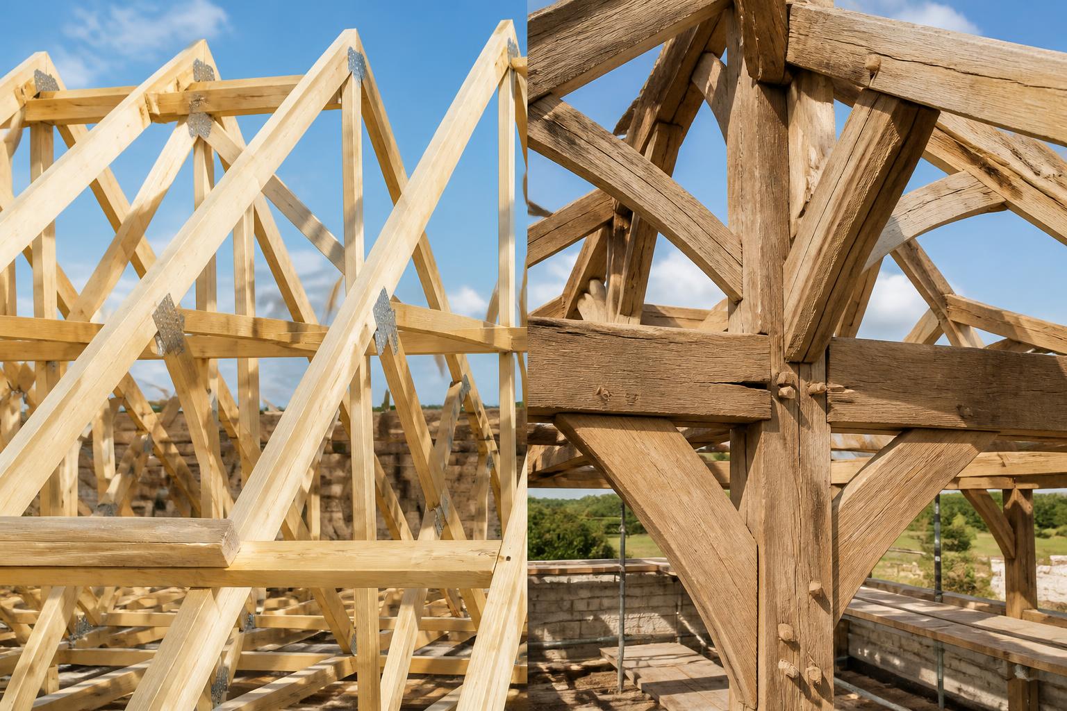 découvrez les différences entre charpente fermette et traditionnelle, leurs avantages, et obtenez une estimation des prix pour choisir la meilleure option pour votre construction.