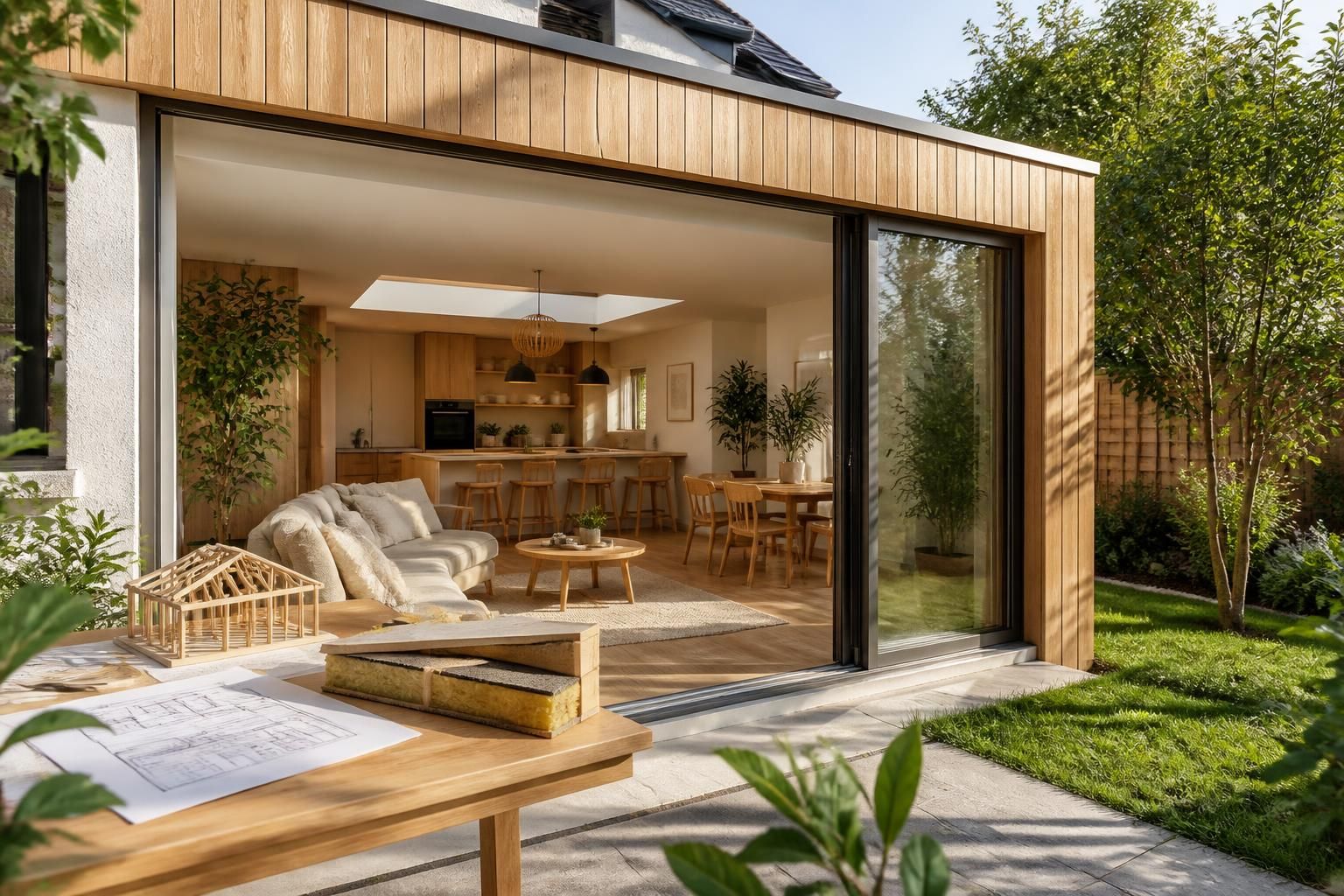 découvrez tout sur l'extension maison bois : prix au m², démarches pour le permis de construire et les avantages écologiques et esthétiques d'une extension en bois.