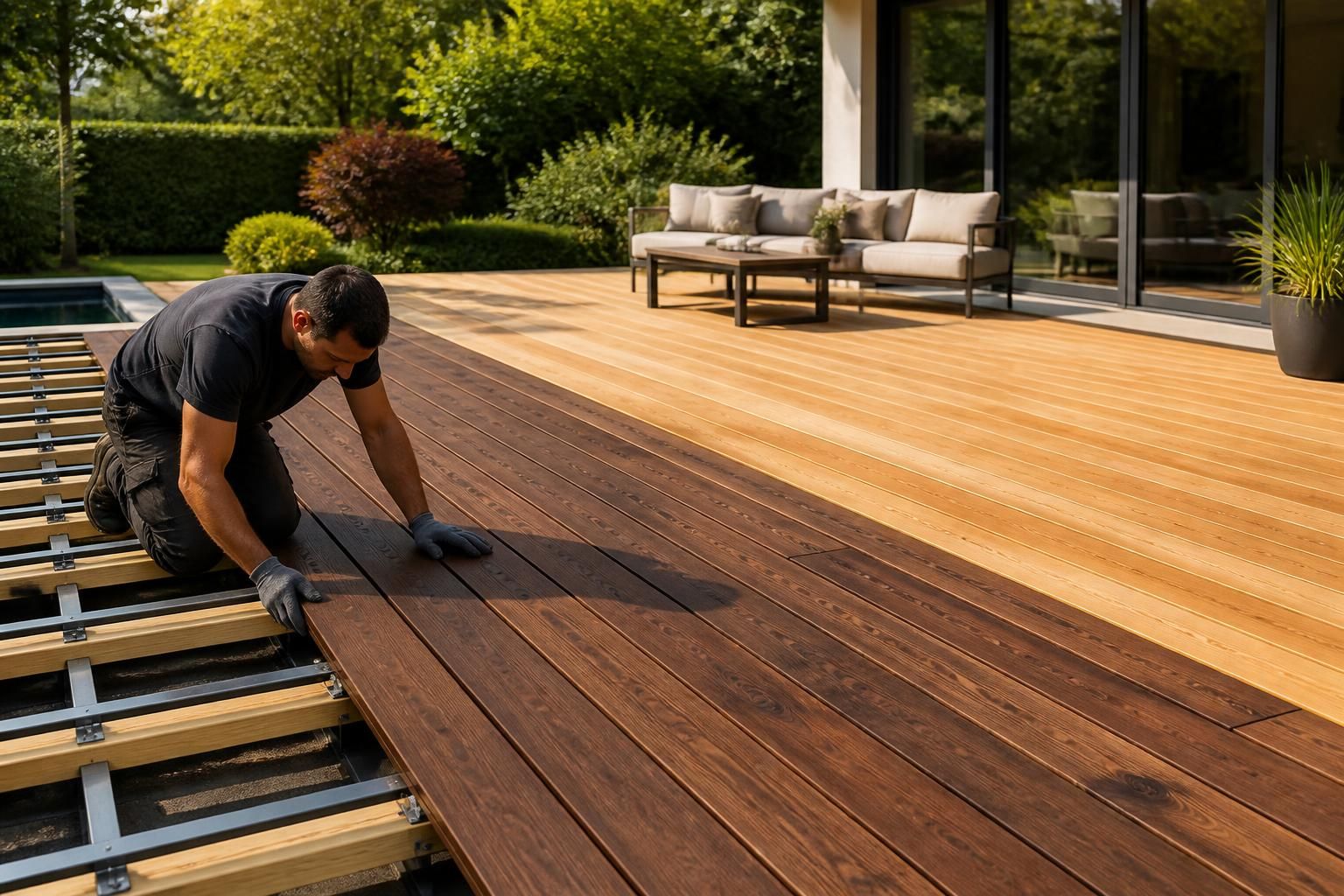 découvrez tout sur les terrasses en bois : prix au m2, choix d'essences comme l'ipé et le pin, ainsi que les méthodes de pose pour un extérieur élégant et durable.